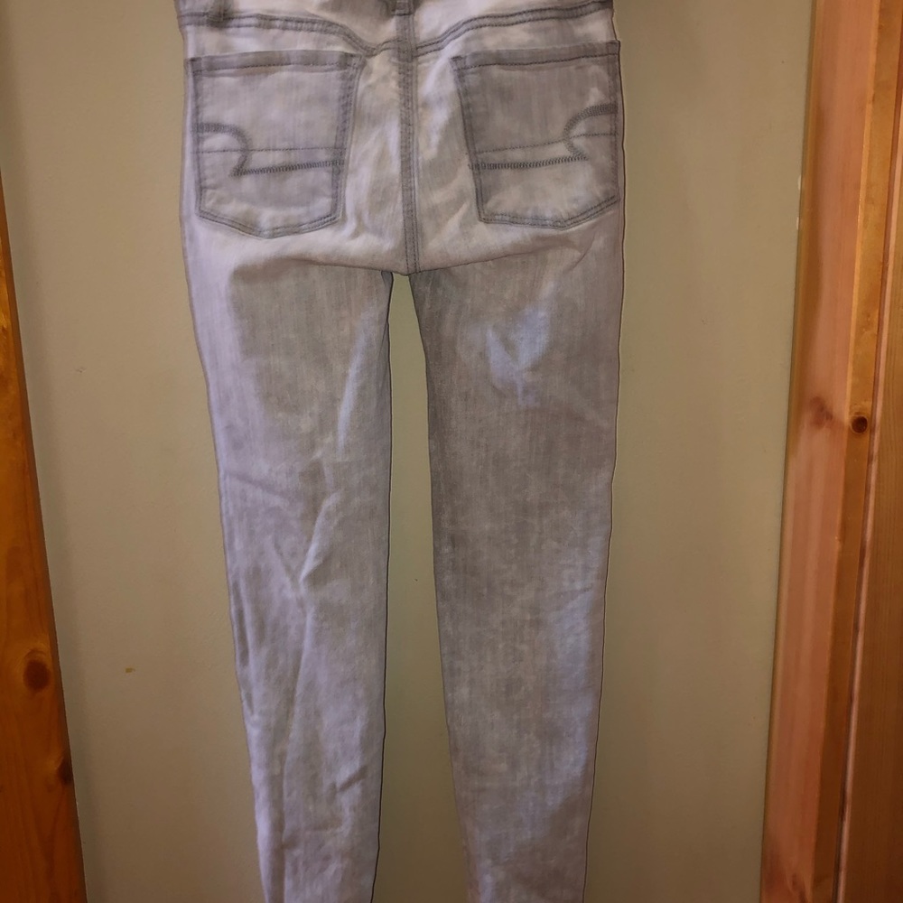 MAKE OFFERS grey acid wash jeans